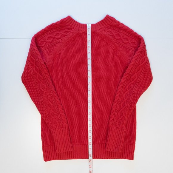 GAP Red Cable Knit Sweater - Picture 6 of 16